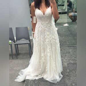 A-Line Wedding Dress with Double Straps with garment bag